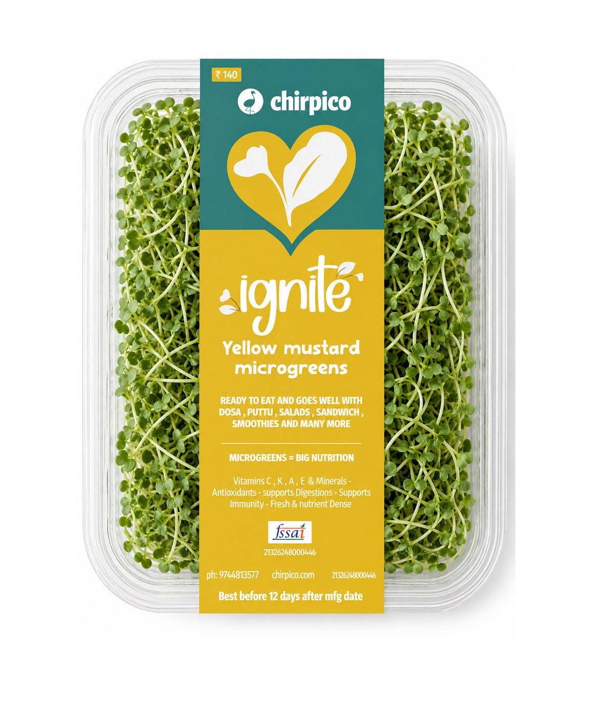 Yellow mustard microgreen